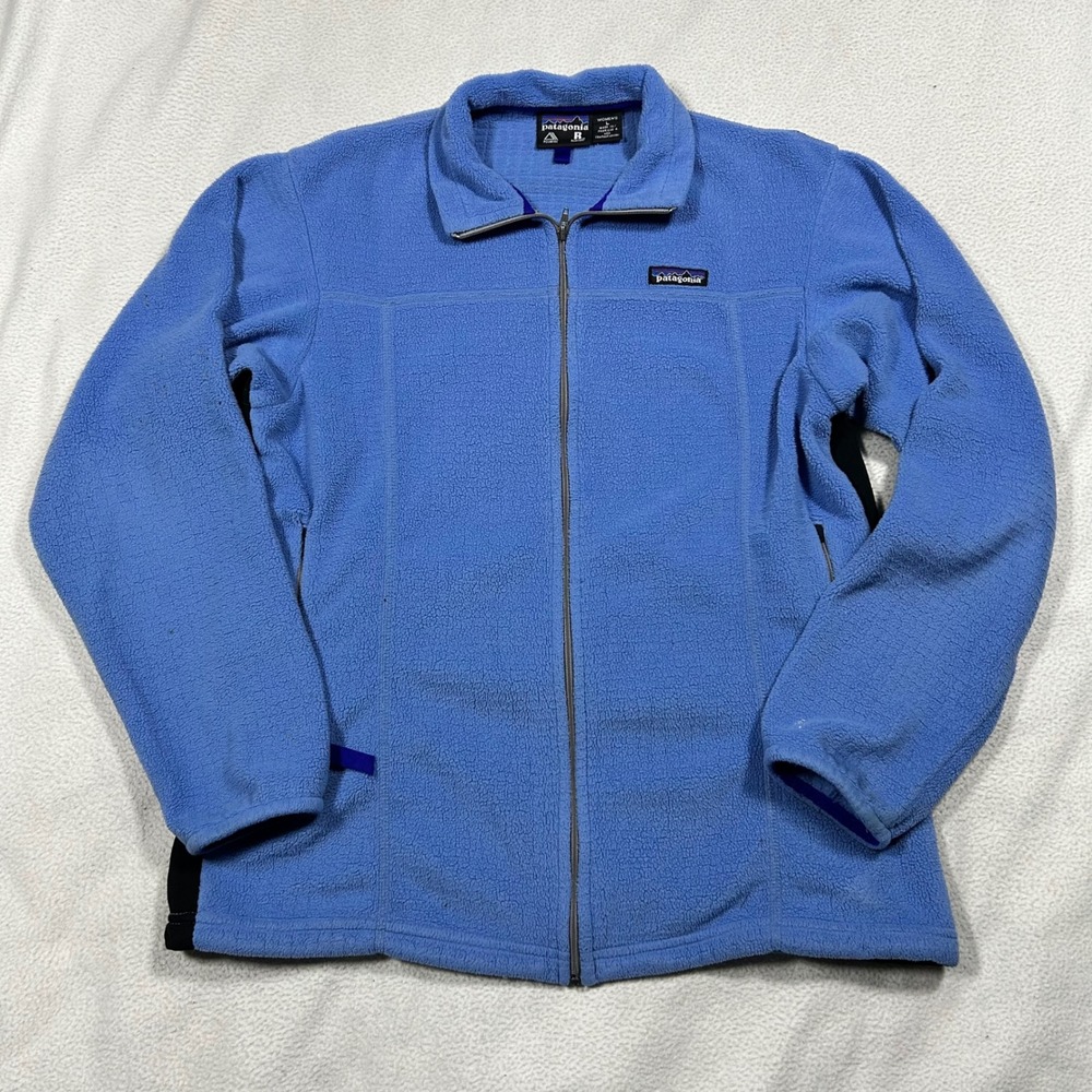 VTG Patagonia Regulator Fleece Full Zip  Jacket Womens L Blue Polartec Outdoors